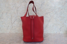Load image into Gallery viewer, HERMES PICOTIN LOCK GM Clemence leather Rouge garance □R Engraving Hand bag 700120172
