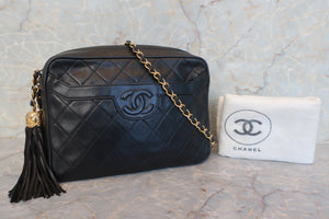 CHANEL/シャネル マトラッセフリンジチェーンショルダーバッグ ラムスキン ブラック/ゴールド金具 ショルダーバッグ 600110018