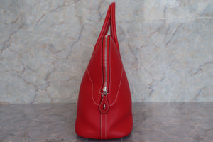 HERMES BOLIDE RELAX 35 Novillo leather Rouge casaque T Engraving Hand bag 600090046