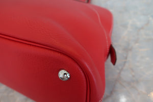 HERMES BOLIDE RELAX 35 Novillo leather Rouge casaque T刻印 Hand bag 600090046