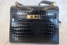 Load image into Gallery viewer, HERMES Mini KELLY 20 Crocodile Porosus Black Shoulder bag 500100049
