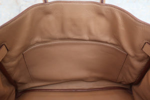 HERMES BIRKIN 35 Clemence leather Tabac camel □L Engraving Hand bag 600050071