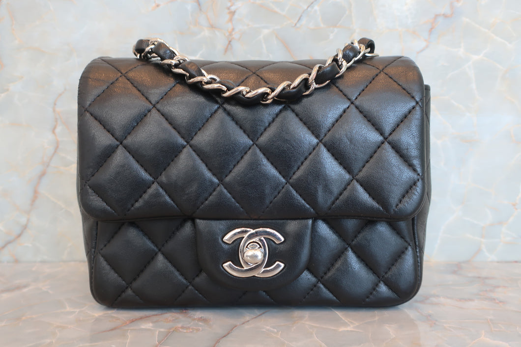 CHANEL/シャネル ミニマトラッセシングルフラップチェーンショルダーバッグ ラムスキン ブラック/シルバー金具 ショルダーバッグ 600090277