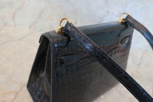 将图片加载到图库查看器，HERMES Mini KELLY 20 Crocodile Porosus Black Shoulder bag 500100049
