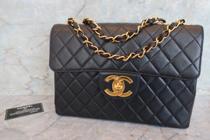 CHANEL/シャネル 中マトラッセシングルフラップチェーンショルダーバッグ ラムスキン ブラック/ゴールド金具 ショルダーバッグ 700060182