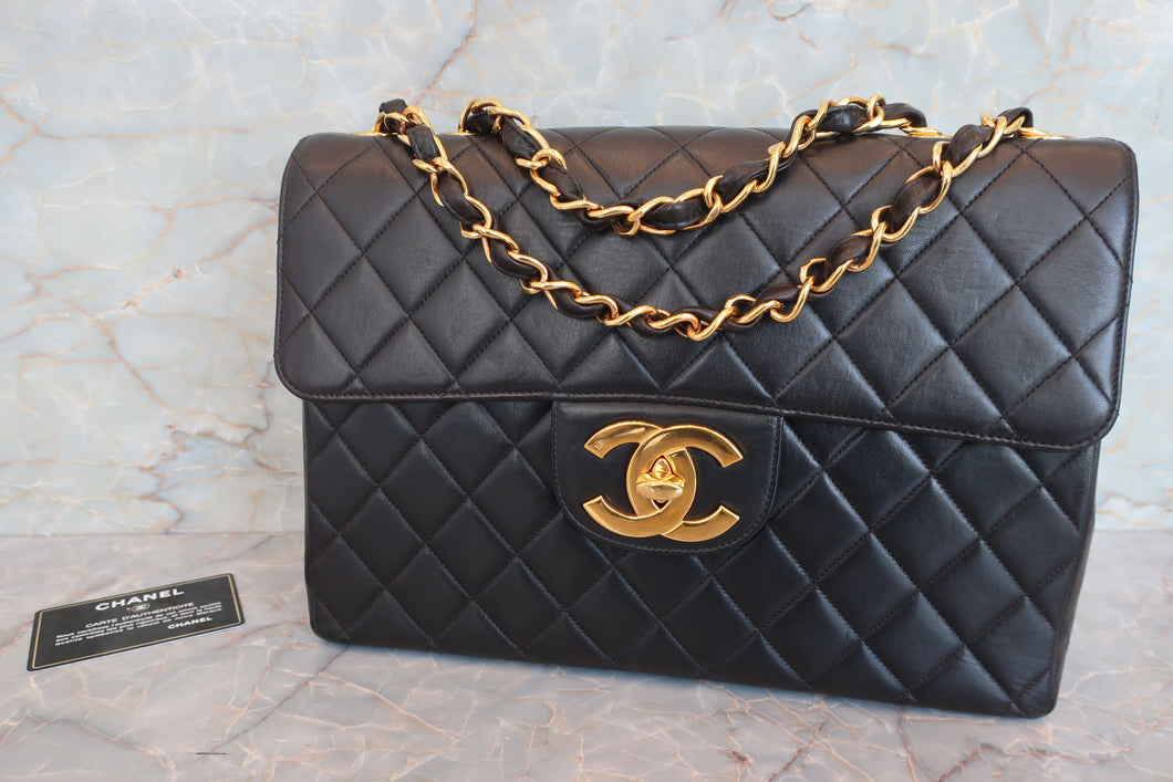 CHANEL/シャネル 中マトラッセシングルフラップチェーンショルダーバッグ ラムスキン ブラック/ゴールド金具 ショルダーバッグ 700060182