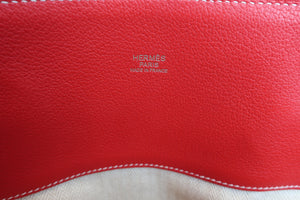 HERMES BOLIDE RELAX 35 Novillo leather Rouge casaque T Engraving Hand bag 600090046