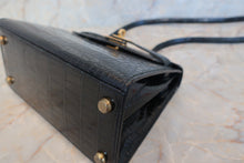 将图片加载到图库查看器，HERMES Mini KELLY 20 Crocodile Porosus Black Shoulder bag 500100049
