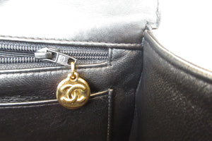 CHANEL/シャネル 中マトラッセシングルフラップチェーンショルダーバッグ ラムスキン ブラック/ゴールド金具 ショルダーバッグ 700070213