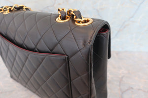 CHANEL/シャネル 中マトラッセシングルフラップチェーンショルダーバッグ ラムスキン ブラック/ゴールド金具 ショルダーバッグ 700060182