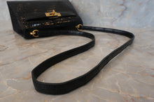 Load image into Gallery viewer, HERMES Mini KELLY 20 Crocodile Porosus Black Shoulder bag 500100049
