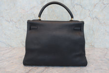 将图片加载到图库查看器，HERMES KELLY 32 Clemence leather Black □A刻印 Shoulder bag 800050071
