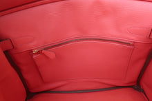 将图片加载到图库查看器，HERMES BIRKIN 30 Clemence leather Rouge pivoine □R刻印 Hand bag 600070146
