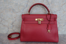 将图片加载到图库查看器，HERMES KELLY 32 Graine Couchevel leather Rouge vif □A刻印 Shoulder bag 600090020
