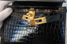 Load image into Gallery viewer, HERMES Mini KELLY 20 Crocodile Porosus Black Shoulder bag 500100049
