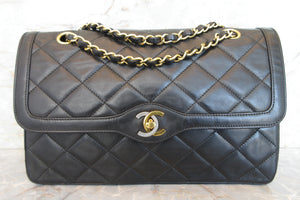 CHANEL/シャネル パリ限定マトラッセダブルフラップチェーンショルダーバッグ ラムスキン ブラック/ゴールド金具 ショルダーバッグ 700070214