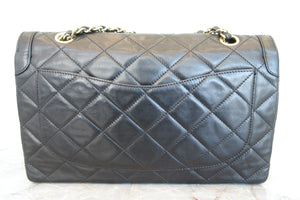 CHANEL/シャネル パリ限定マトラッセダブルフラップチェーンショルダーバッグ ラムスキン ブラック/ゴールド金具 ショルダーバッグ 700070214