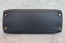 将图片加载到图库查看器，HERMES KELLY 32 Clemence leather Black □A刻印 Shoulder bag 800050071
