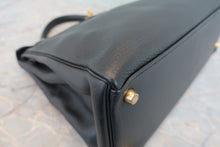 将图片加载到图库查看器，HERMES KELLY 32 Clemence leather Black □A刻印 Shoulder bag 800050071
