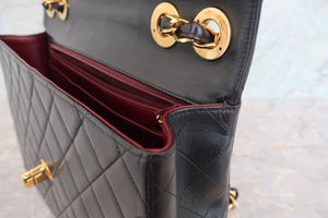 CHANEL/シャネル 中マトラッセシングルフラップチェーンショルダーバッグ ラムスキン ブラック/ゴールド金具 ショルダーバッグ 700060182