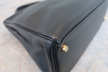 将图片加载到图库查看器，HERMES KELLY 32 Clemence leather Black □A刻印 Shoulder bag 800050071
