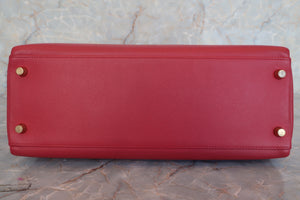 HERMES KELLY 32 Graine Couchevel leather Rouge vif □A Engraving Shoulder bag 600090020