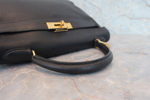 将图片加载到图库查看器，HERMES KELLY 32 Clemence leather Black □A刻印 Shoulder bag 800050071

