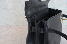 将图片加载到图库查看器，HERMES KELLY 32 Clemence leather Black □A刻印 Shoulder bag 800050071
