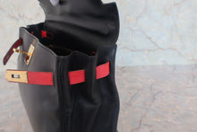 将图片加载到图库查看器，HERMES KELLY 32 Gulliver leather Black/Rouge vif 〇Z刻印 Shoulder bag 800030045
