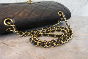 CHANEL/シャネル パリ限定マトラッセダブルフラップチェーンショルダーバッグ ラムスキン ブラック/ゴールド金具 ショルダーバッグ 700070214
