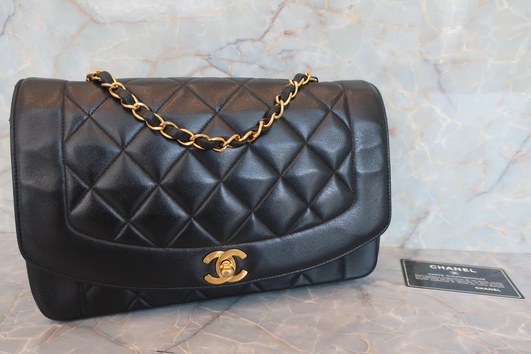 CHANEL/香奈儿 戴妃 CF 链条包 羊皮 Black/Gold hadware(黑色/金色金属) 肩背包 700060199