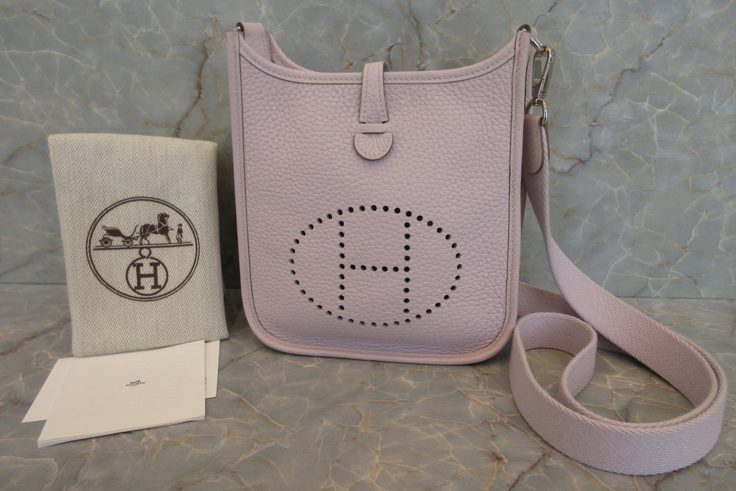 HERMES  EVELYNE TPM Clemence leather Mauve pale B刻印 Shoulder bag 700010080