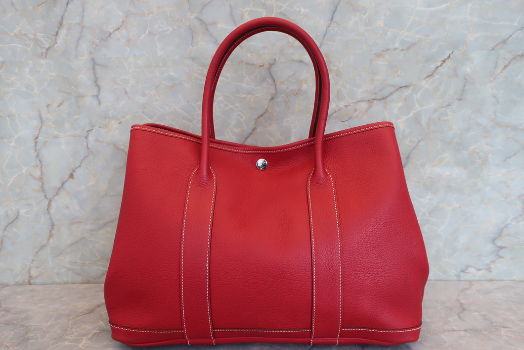 HERMES／エルメス ガーデンパーティPM ネゴンダ ルージュガランス □K刻印 トートバッグ 700080210