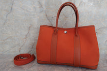 将图片加载到图库查看器，HERMES GARDEN PARTY TPM Toile officier/Leather Potiron orange □I刻印 Shoulder bag 600070163
