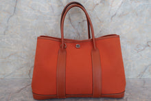 将图片加载到图库查看器，HERMES GARDEN PARTY TPM Toile officier/Leather Potiron orange □I刻印 Shoulder bag 600070163
