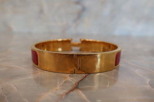HERMES Click H Gold plated Gold/Red（﻿﻿﻿金色/﻿﻿﻿红色） Bangle 500080178