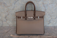 将图片加载到图库查看器，HERMES BIRKIN 25 Personal order Clemence leather Etoupe gray/Gris tourterelle/Matte silver hardware Z刻印 Hand bag 600090033
