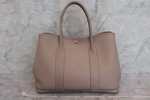 HERMES GARDEN PARTY PM Country leather Gris tourterelle X刻印 Tote bag 600060035