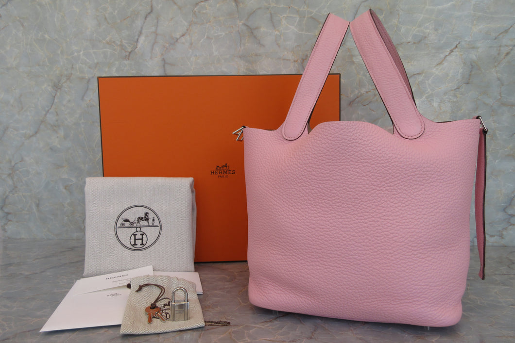 HERMES／エルメス ピコタンロックＭＭ トリヨンクレマンス ローズサクラ T刻印 ハンドバッグ 700070209