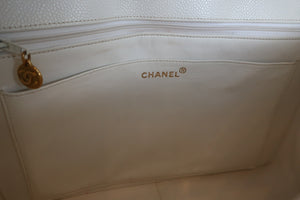 CHANEL/シャネル バイアスステッチチェーンショルダーバッグ キャビアスキン ホワイト/ゴールド金具 ショルダーバッグ 700060208
