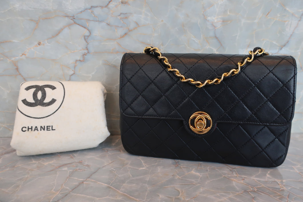 CHANEL/シャネル ミニマトラッセチェーンショルダーバッグ ラムスキン ブラック/ゴールド金具 ショルダーバッグ 700060180