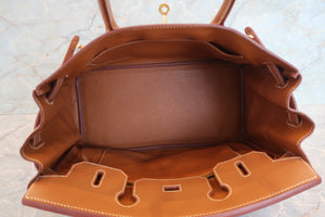 HERMES／エルメス バーキン30 クシュベル ゴールド □D刻印 ハンドバッグ 700080207
