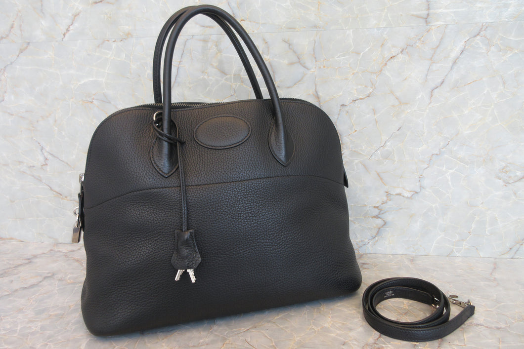 HERMES BOLIDE 35 Clemence leather Black Shoulder bag 700010034