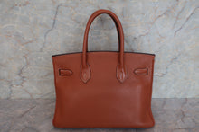 将图片加载到图库查看器，HERMES BIRKIN 30 Clemence leather Cognac □I刻印 Hand bag 600090023
