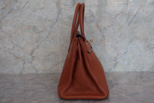 将图片加载到图库查看器，HERMES BIRKIN 30 Clemence leather Cognac □I刻印 Hand bag 600090023
