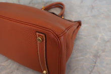 将图片加载到图库查看器，HERMES BIRKIN 30 Clemence leather Cognac □I刻印 Hand bag 600090023
