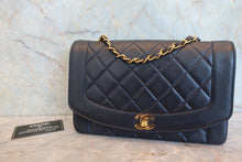 Load image into Gallery viewer, CHANEL  Diana matelasse chain shoulder bag Lambskin Navy/Gold hadware Shoulder bag 800070144
