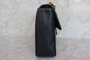 CHANEL/香奈儿 coco小姐 单盖 链条包 荔枝皮 Black/Gold hadware(黑色/金色金属) 肩背包 600070124