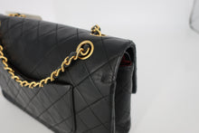 画像をギャラリービューアに読み込む, CHANEL/シャネル マトラッセＷフラップＷチェーンショルダーバッグ ラムスキン ブラック/ゴールド金具 ショルダーバッグ 800090039
