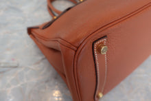 将图片加载到图库查看器，HERMES BIRKIN 30 Clemence leather Cognac □I刻印 Hand bag 600090023
